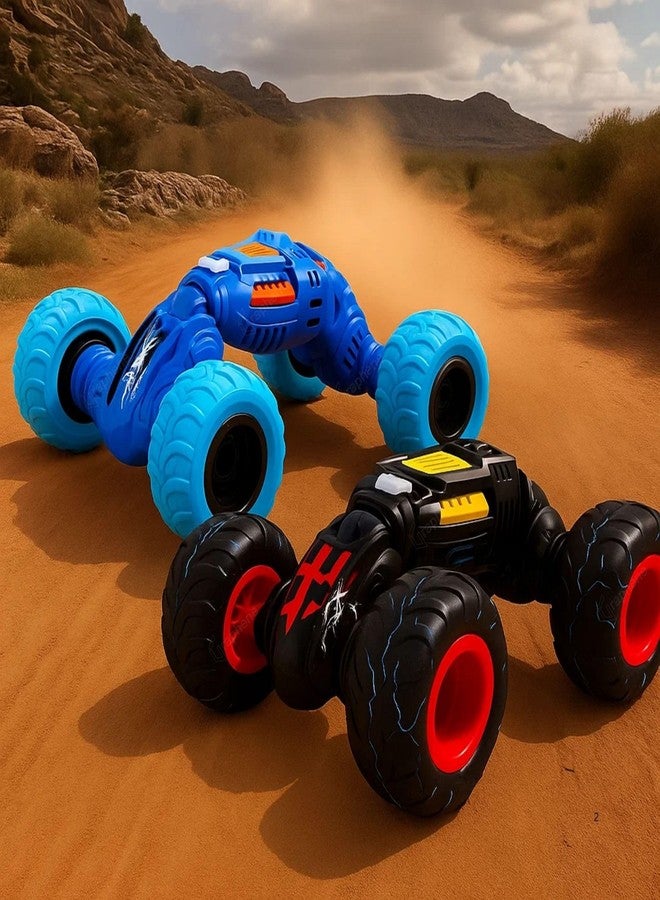 GRAPHENE 2 Pcs Pull Back Friction Powered DTX Toy Car Monster Truck Telescopic Toys for Kids Toddlers Gift for 1 2 3 4 5 6 Year Boy Girl Push N Go Off-Road Vehicles Racing Stunt Car - Image 1